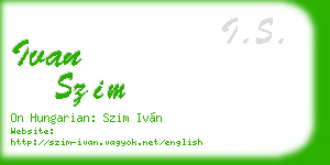 ivan szim business card